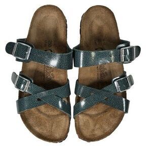 Birkenstock Birki’s Nepal Cross Strap Sandals Pebbled Green Women's US 8 EU 39